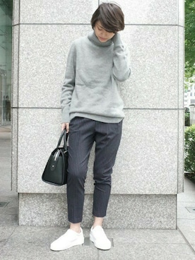 ドゥーズィエムクラス ストライプ ウールタックパンツ Deuxieme Classe（ドゥーズィエムクラス）の「ストライプ ウール