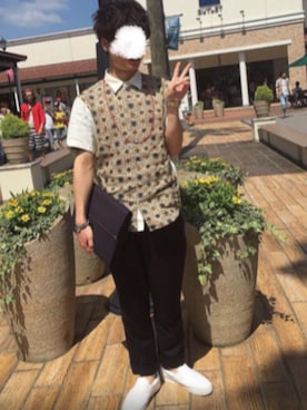 「tk.TAKEO KIKUCHI（ティーケータケオキクチ）のアイテム（Shirts、その他）」を使った、パリ☆彡さん（メンズ・171cm）の夏コーディネート