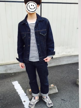 「SUGAR CANE（シュガーケーン）のアイテム（Denim jacket、ブルー系）」を使った、パリ☆彡さん（メンズ・171cm）の秋コーディネート