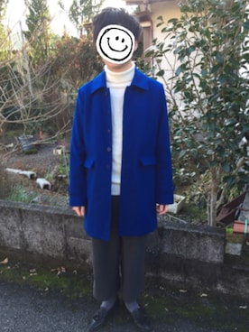 「URBAN RESEARCH（アーバンリサーチ）のアイテム（Overcoat、ブルー系）」を使った、パリ☆彡さん（メンズ・171cm）の冬コーディネート