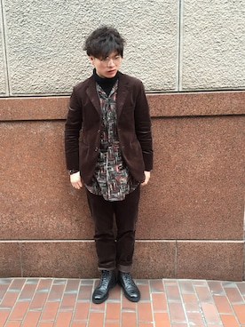 「THE SHOP TK （ザ ショップ ティーケー ）のアイテム（Tailored jacket、ブラウン系）」を使った、パリ☆彡さん（メンズ・171cm）の冬コーディネート