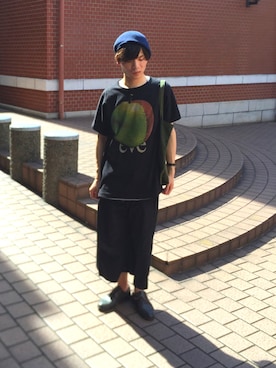 「シャリーフ(SHAREEF)」｜「アイテム（ハンチング/ベレー帽）」を使った、パリ☆彡さん（メンズ・171cm）の夏コーディネート