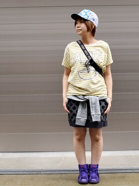 「 Tシャツ」｜はらださん（レディース・160cm）の春コーディネート