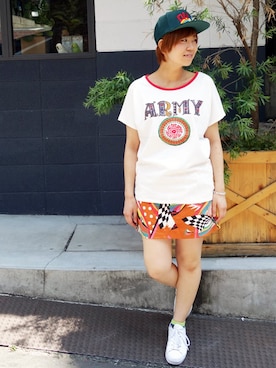 「 Tシャツ」｜はらださん（レディース・160cm）の春コーディネート