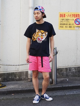 「虎柄」｜はらださん（メンズ・172cm）の春コーディネート