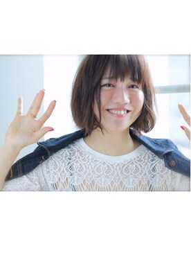「撮影」｜「アイテム（デニムジャケット）」を使った、ひらめ。さん（レディース・164cm）の秋コーディネート