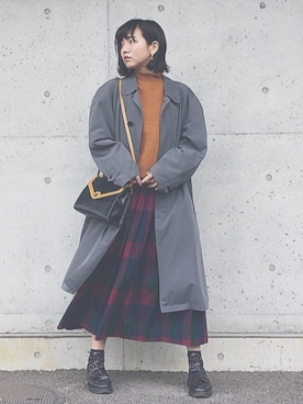 「だぼだぼ」｜「アイテム（トレンチコート）」を使った、ひらめ。さん（レディース・164cm）の秋コーディネート