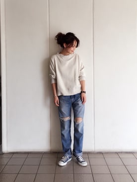 「スエット」｜MOMOKO KOIKEさん（レディース・158cm）の秋コーディネート