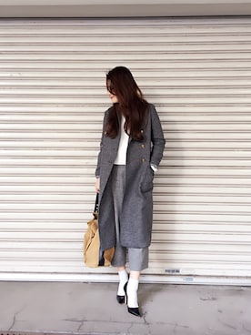 「TODAYFUL（トゥデイフル）のアイテム（チェスターコート）」を使った、MOMOKO KOIKEさん（レディース・158cm）の秋コーディネート