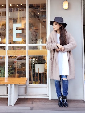 MOMOKO KOIKEさん（レディース・158cm）の冬コーディネート