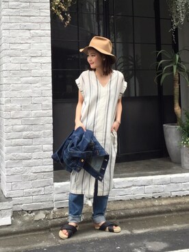 「TODAYFUL（トゥデイフル）のアイテム（デニムジャケット）」を使った、MOMOKO KOIKEさん（レディース・158cm）の春コーディネート