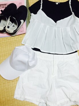 「FLYING TIGERS（フライングタイガー）のアイテム（キャップ）」を使った、たぴさん（レディース・160cm）の夏コーディネート