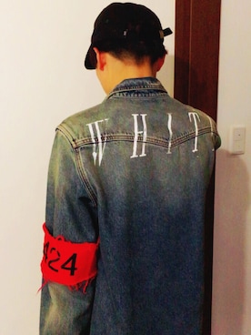「OFF-WHITE」｜「アイテム（デニムジャケット）」を使った、®️yudo💯さん（メンズ・168cm）の秋コーディネート