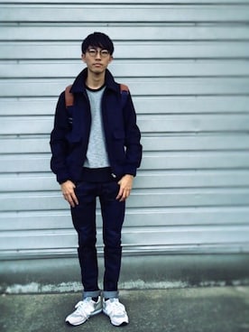 「メルトン」｜「アイテム（その他）」を使った、macky☺︎さん（メンズ・172cm）の冬コーディネート