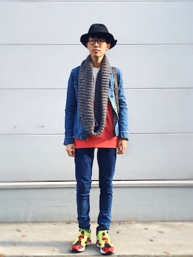 「Lee（リー）のアイテム（ジャケット/アウター）」を使った、macky☺︎さん（メンズ・172cm）の冬コーディネート