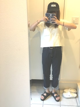 「MUJI」｜「アイテム（財布/小物）」を使った、エラ90℃POPOちゃんさん（レディース・165cm）の夏コーディネート