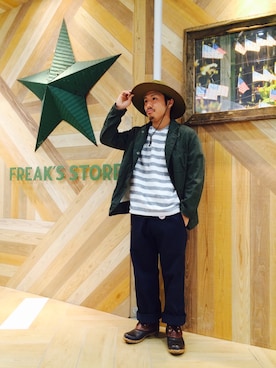 「Engineered Garments（エンジニアードガーメンツ）のアイテム（その他）」を使った、栗原さん（メンズ・163cm）の春コーディネート