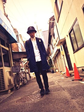 「GLOBAL WORK（グローバルワーク）のアイテム（シャツ/ブラウス、ホワイト系）」を使った、ひろさん（メンズ）の秋コーディネート