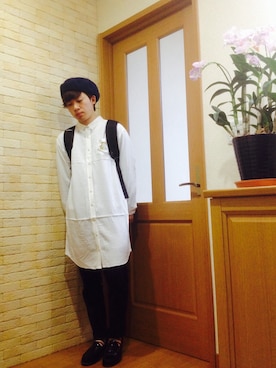 「GLOBAL WORK（グローバルワーク）のアイテム（ハンチング/ベレー帽、パープル系）」を使った、ひろさん（メンズ）の秋コーディネート