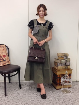 「axes femme（アクシーズファム）のアイテム（ワンピース/ドレス）」を使った、なえちゃんさん（レディース・160cm）の秋コーディネート