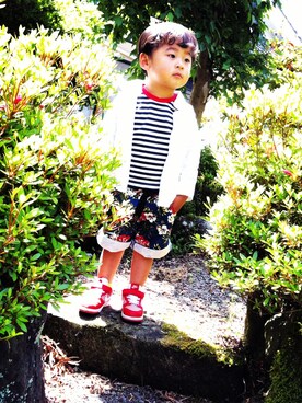 「TOMMY（トミー）のアイテム」を使った、aymrioさん（キッズ・100cm）の春コーディネート