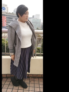 「ベレー帽推奨委員会」｜「アイテム（腕時計）」を使った、manaさん（レディース・161cm）の冬コーディネート