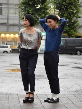 「アイテム（ハンチング/ベレー帽）」を使った、岩泉 元治さん（メンズ・171cm・10代）の夏コーディネート