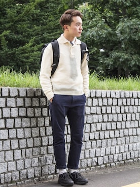 「PRADA（プラダ）のアイテム（シューズ）」を使った、岩泉 元治さん（メンズ・171cm）の夏コーディネート