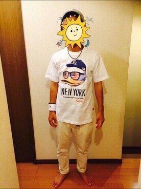 「NIKE(ナイキ)のアイテム(バングル/リストバンド)」を使った、YUJIさん(メンズ・163cm)の秋コーディネート