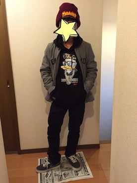 「りんご狩り」｜YUJIさん（メンズ・165cm）の秋コーディネート