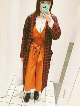 「sango（sango）のアイテム（オールインワン・サロペット）」を使った、ukさん（レディース・154cm）の秋コーディネート