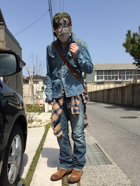 「BARTACK（バータック）のアイテム」を使った、つてのろたさん（メンズ・167cm）の春コーディネート