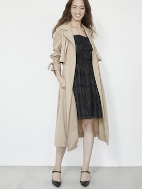 「 レース」｜「アイテム（トレンチコート）」を使った、JILLSTUARTさん（レディース・157cm）の春コーディネート