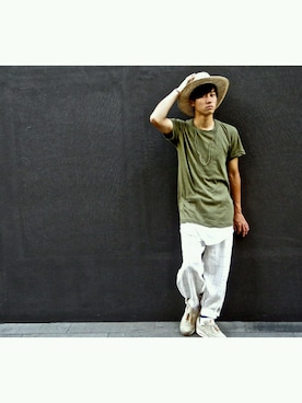 「bukht（ブフト）のアイテム（アクセサリー）」を使った、masayanさん（メンズ・165cm）の夏コーディネート