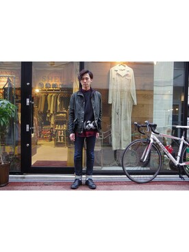 「N.HOOLYWOOD」｜「アイテム（その他シューズ）」を使った、masayanさん（メンズ・165cm）の冬コーディネート