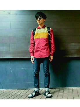 「N.HOOLYWOOD（N.ハリウッド）のアイテム（サンダル）」を使った、masayanさん（メンズ・165cm）の春コーディネート