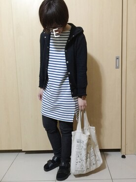 「CLOUDNINE（クラウドナイン）のアイテム（パンツ）」を使った、Eveさん（レディース・160cm）の春コーディネート