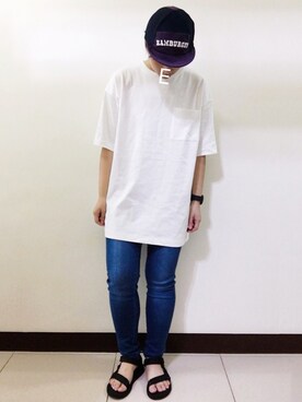 「cherpa（シェルパ）のアイテム」を使った、Eveさん（レディース・160cm）の夏コーディネート