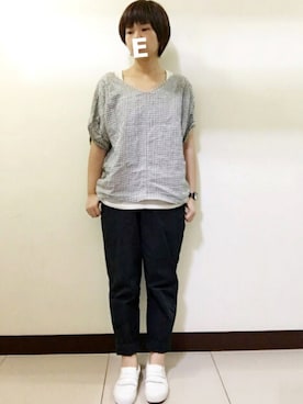 「ohana（オハナ）のアイテム」を使った、Eveさん（レディース・160cm）の夏コーディネート