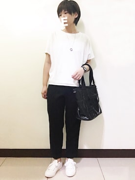 「FRAPBOIS（フラボア）のアイテム（リング）」を使った、Eveさん（レディース・160cm）の夏コーディネート