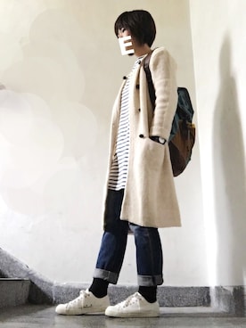 「ichi（イチ）のアイテム（ジャケット/アウター）」を使った、Eveさん（レディース・160cm）の冬コーディネート