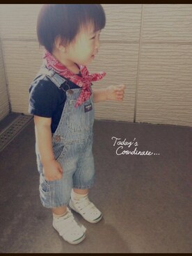 「Arnold Palmer（アーノルドパーマー）のアイテム（その他）」を使った、paru＊さん（キッズ・80cm）の秋コーディネート