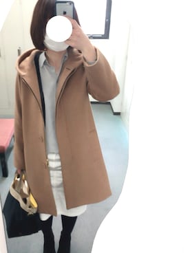 「とろみシャツ」｜「アイテム（ジャケット/アウター）」を使った、けーさん（レディース・159cm）の冬コーディネート