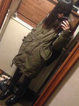 「高知のどっかのサングラス（サングラス、その他）」を使った、sammaoさん（レディース・156cm）の冬コーディネート