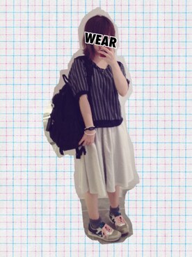 「オーガンジー」｜「アイテム（腕時計）」を使った、よっちさん（レディース・155cm）の秋コーディネート