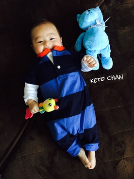 「ラガーシャツ」｜keto chanさん（キッズ・60cm）の秋コーディネート