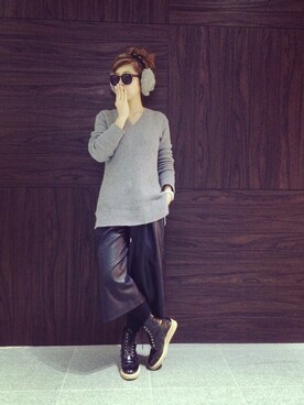 「BEAMS（ビームス）のアイテム（イヤーマフ）」を使った、naaaamiさん（レディース・159cm）の冬コーディネート