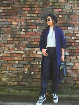 「BLACK BY MOUSSY（ブラックバイマウジー）のアイテム（その他アウター）」を使った、naaaamiさん（レディース・158cm）の秋コーディネート