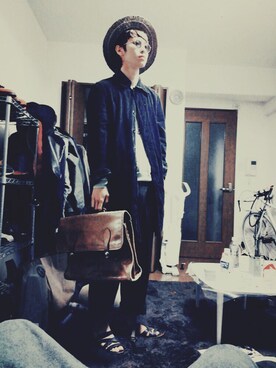 「古着のアイテム（ジャケット/アウター、ブラウン系）」を使った、夏月さん（メンズ）の秋コーディネート