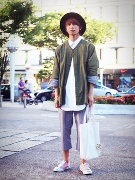 「栄」｜「アイテム（ジャケット/アウター）」を使った、夏月さん（メンズ・175cm）の秋コーディネート